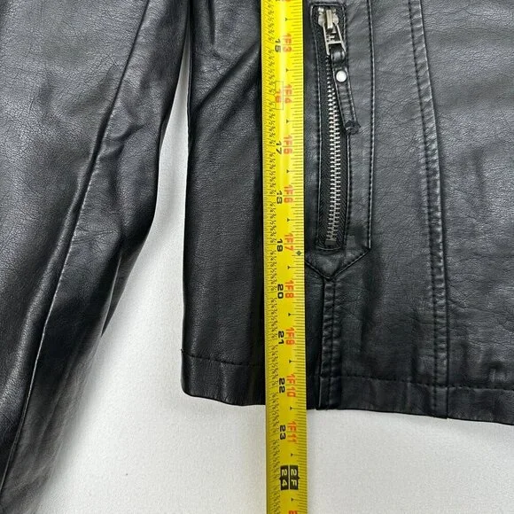 Max Studio Black Faux Leather Moto Jacket - Picture 7 of 10